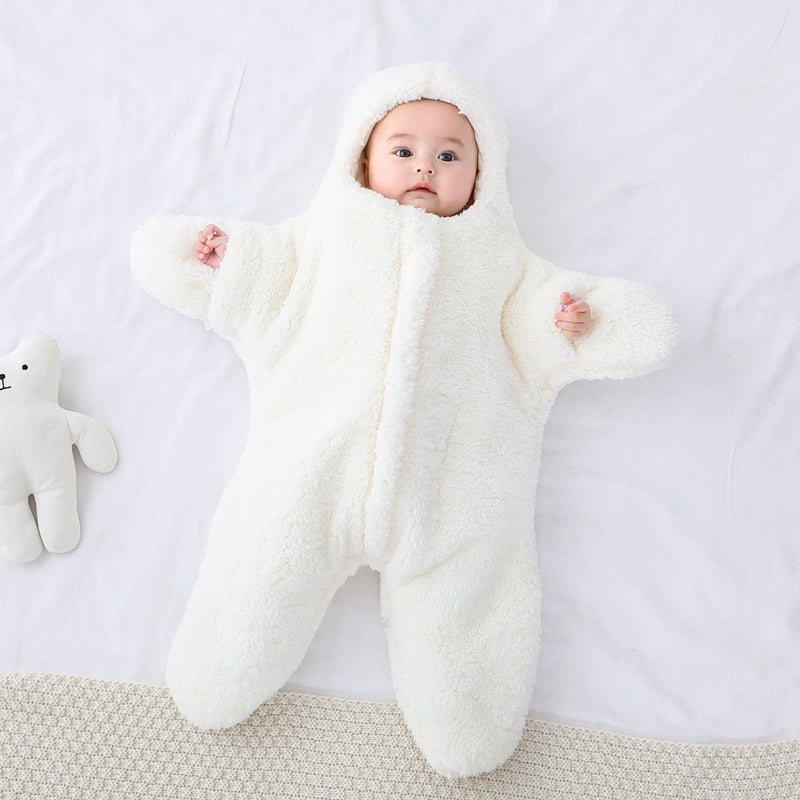 Warmer Baby-Winter-Stern-Overall gefüttert