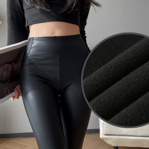 Gefütterte Leder Leggins - Lily Coco